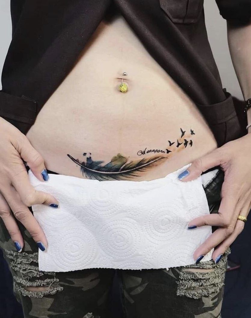 Mẫu hình xăm hõm Venus và bụng dưới – mẫu 36