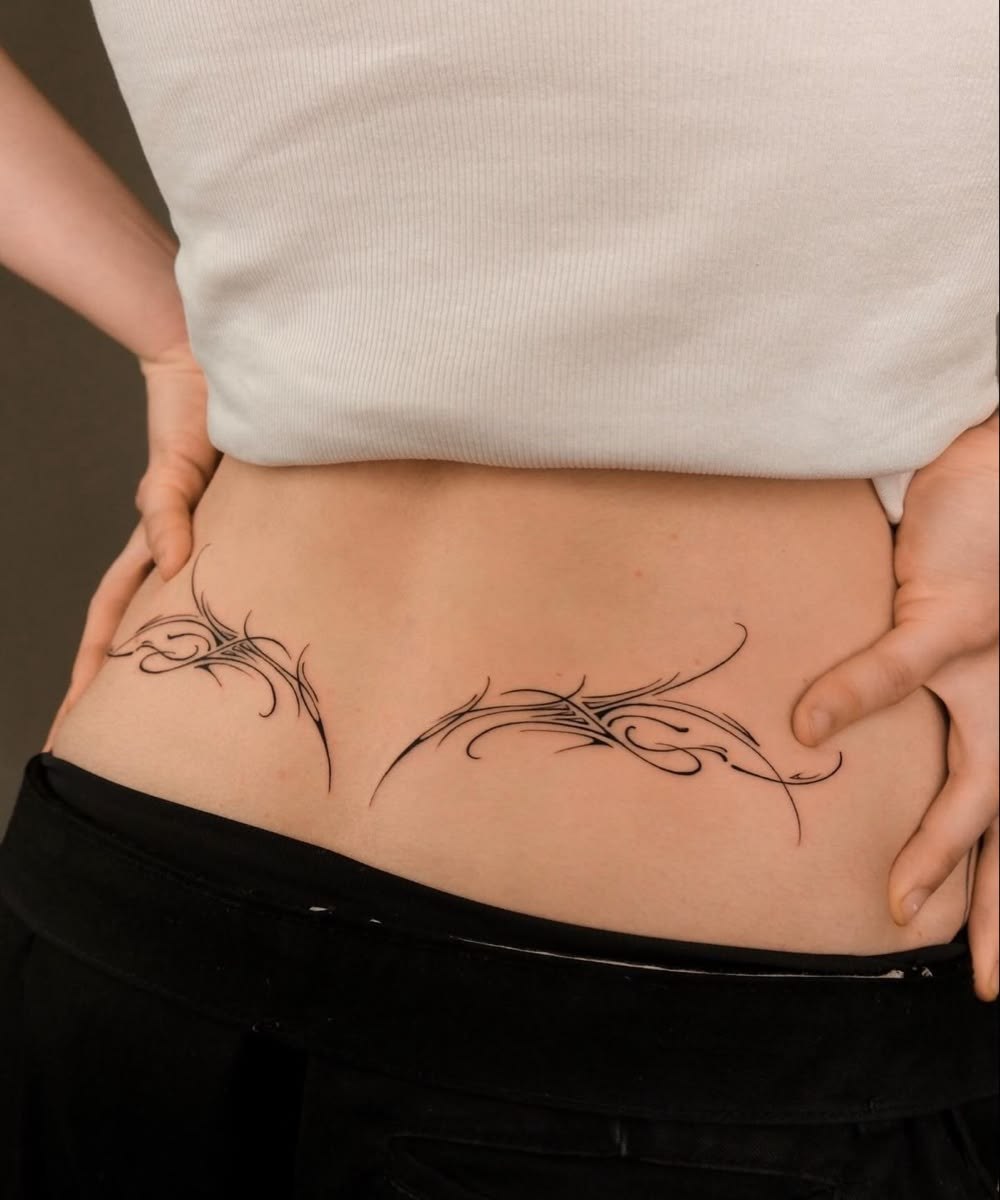 Mẫu hình xăm hõm Venus và bụng dưới – mẫu 45