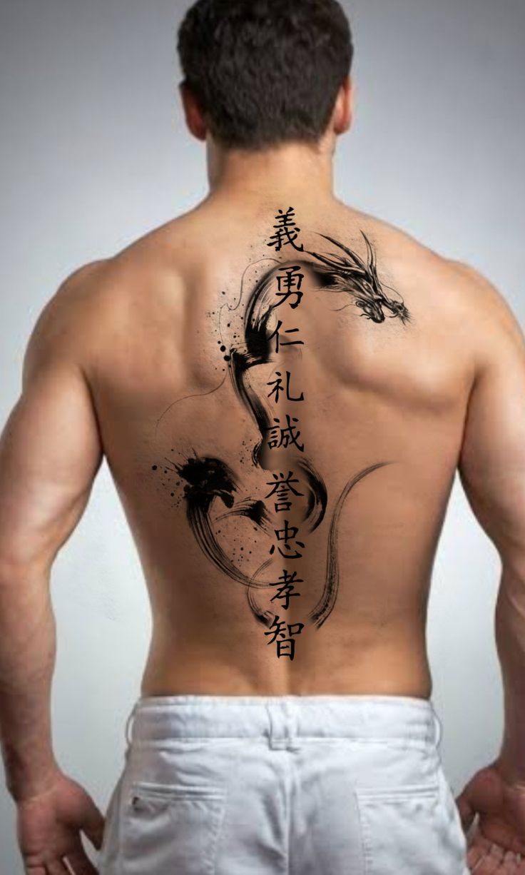 Mẫu hình xăm dọc sống lưng
