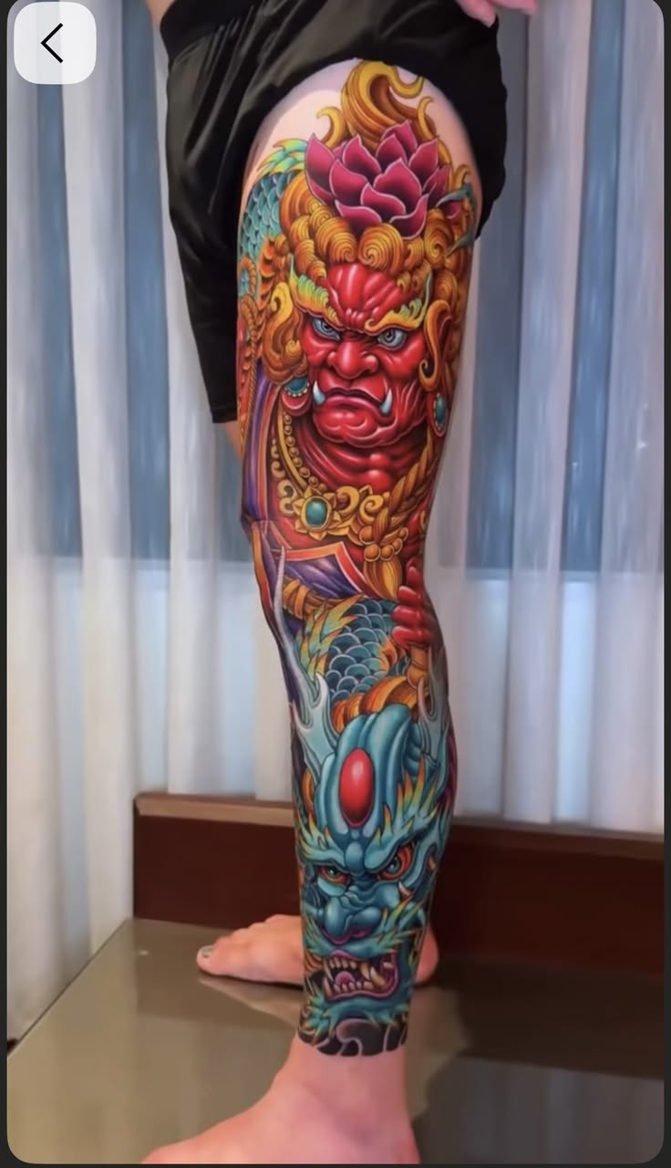 Mẫu hình xăm full chân nam