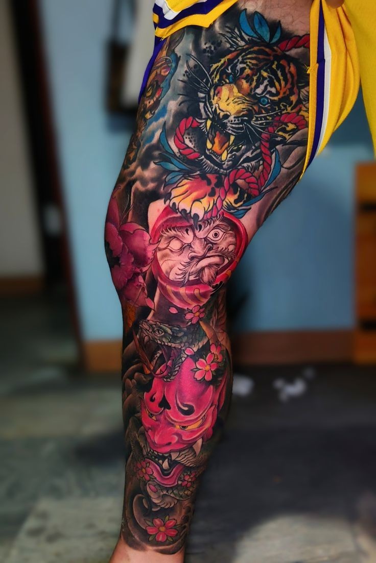 Mẫu hình xăm full chân nam