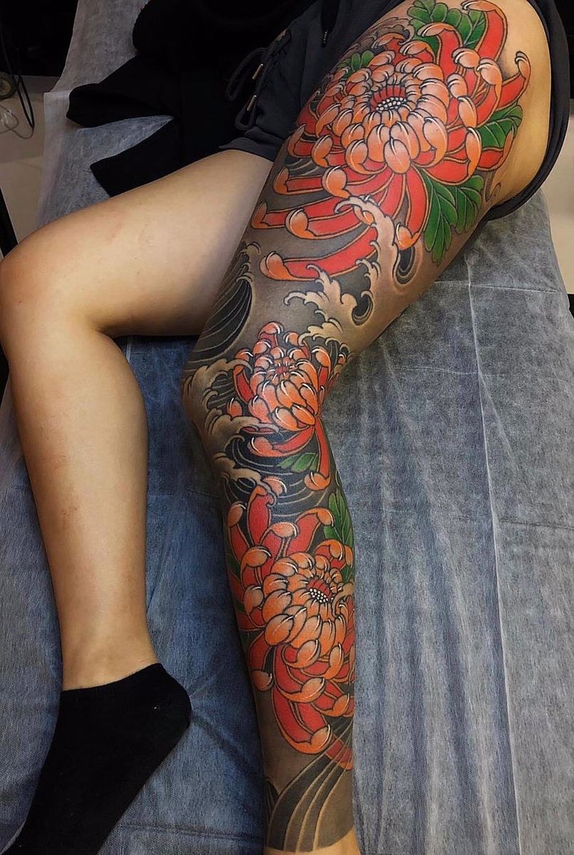 Mẫu hình xăm full chân nữ