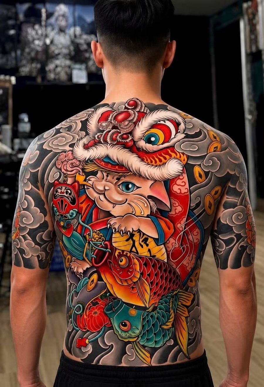 Mẫu hình xăm full lưng nam