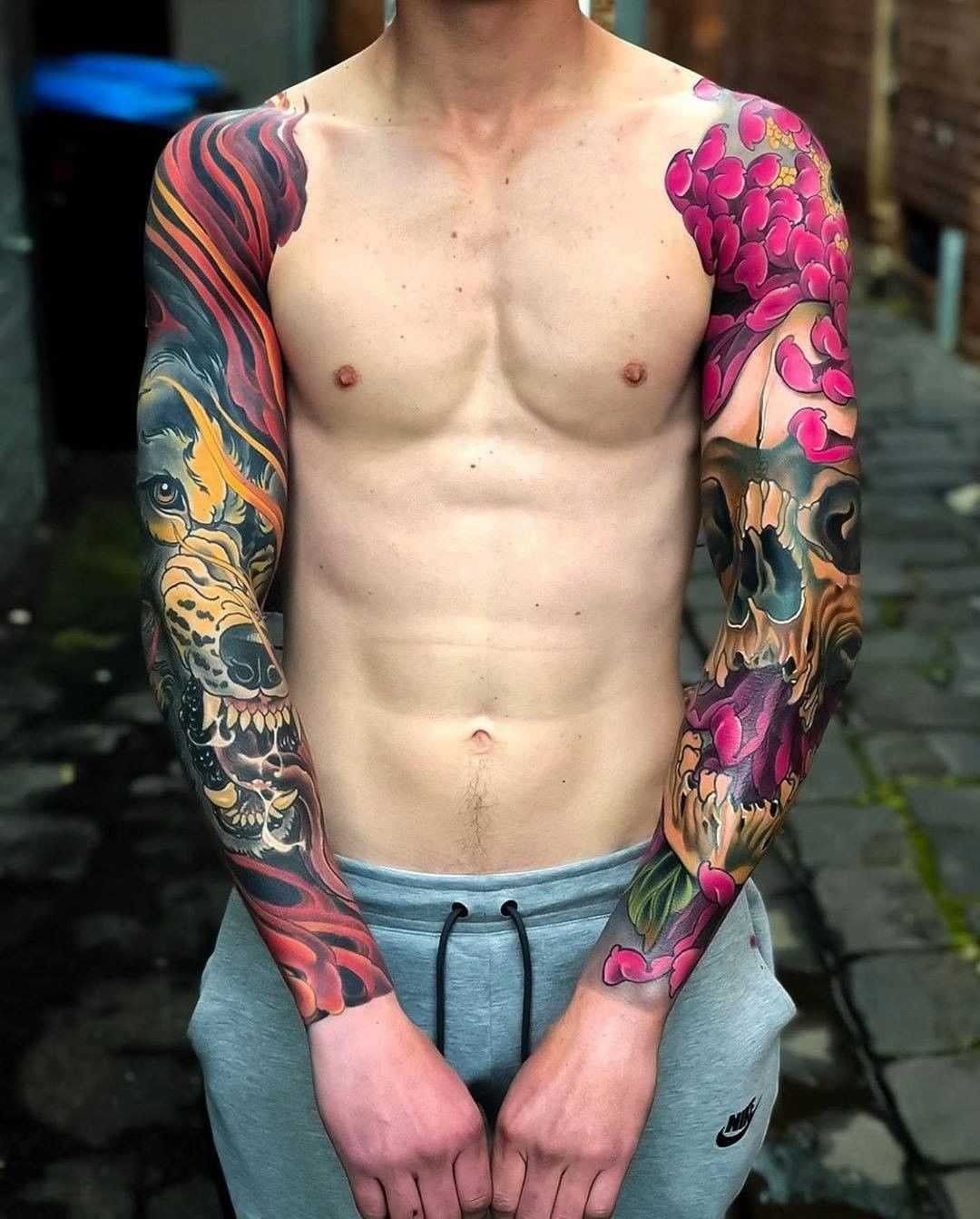 Mẫu hình xăm full tay nam