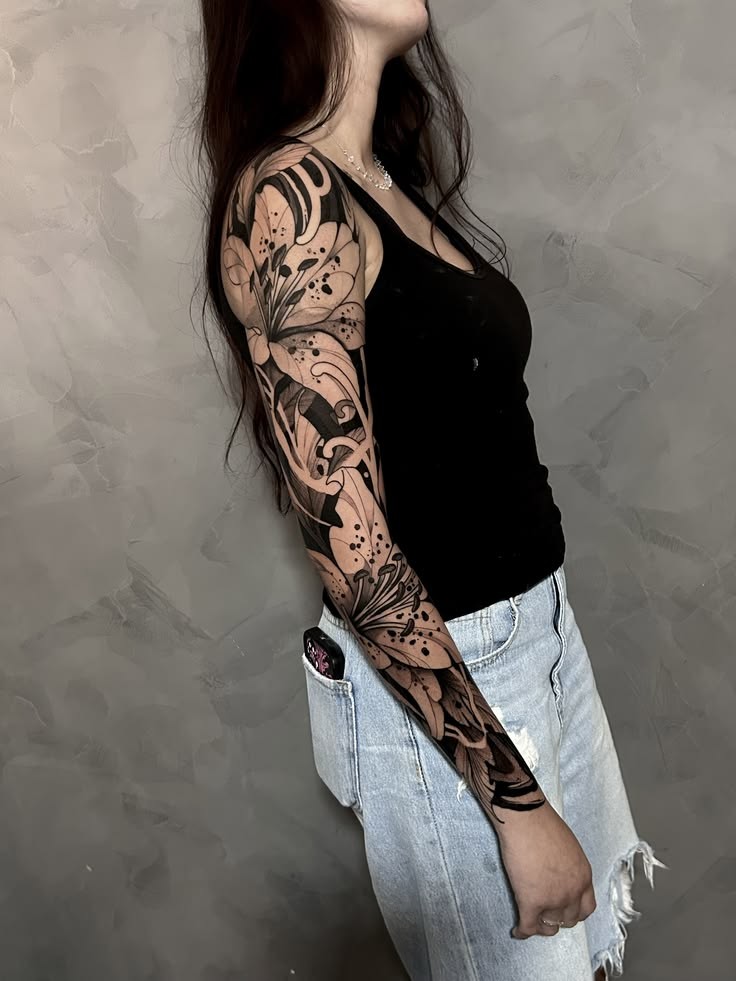 Mẫu hình xăm full tay nữ