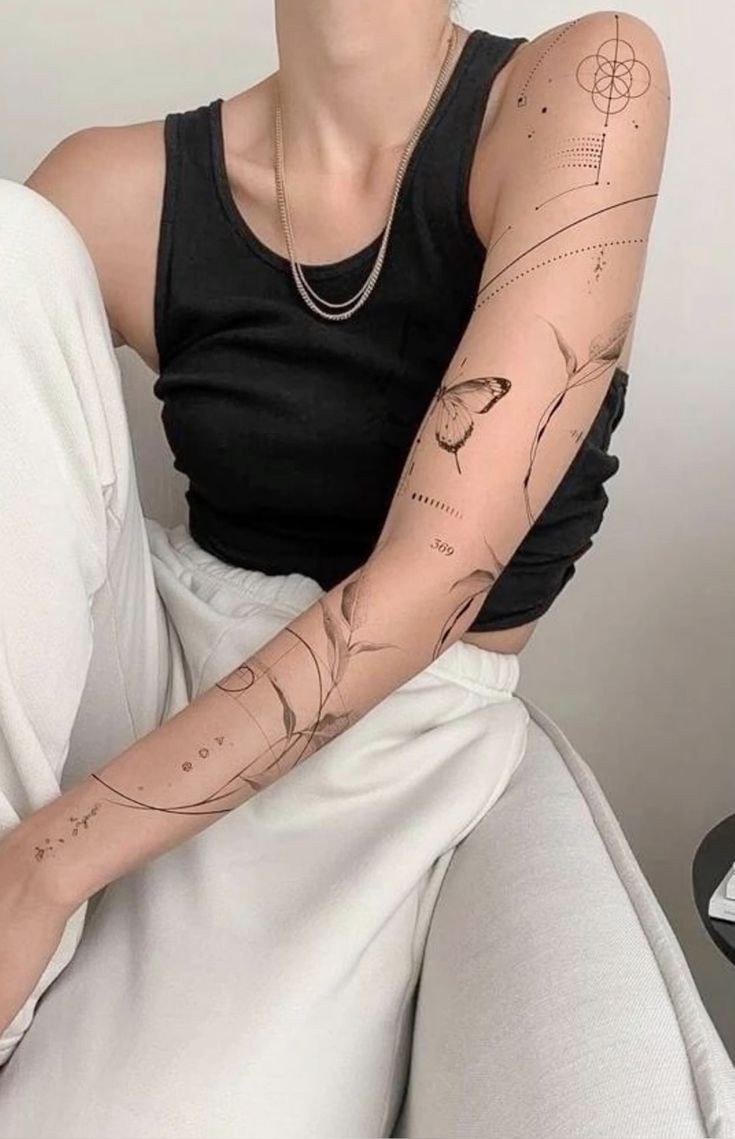 Mẫu hình xăm full tay nữ – mẫu 54