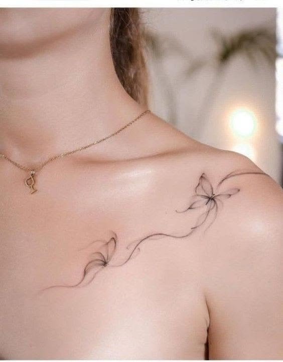 Mẫu hình xăm xương quai xanh cầu vai