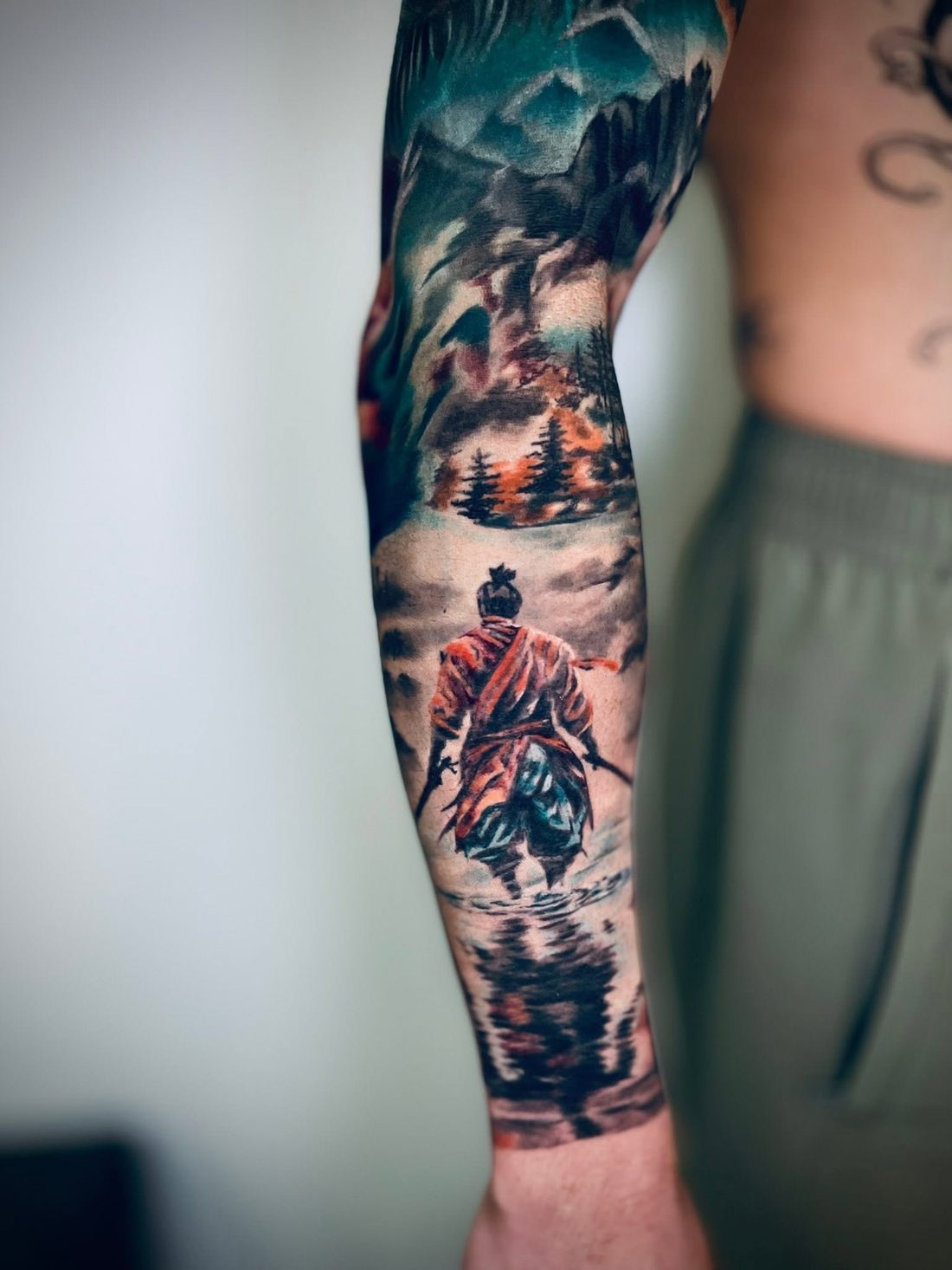 Hình xăm samurai Realism màu tại HAN's